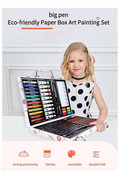 KidLe مجموعة رسم فنية للأطفال مكونة من 53 قطعة من أقلام التحديد والأقلام المل...