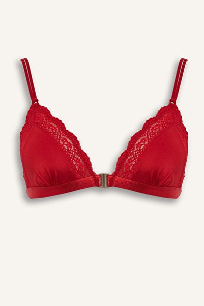DeFacto Lace Detailed Satin Cupless No Padding No Underwire Bralet Fall in Love G1139Ax25Wn