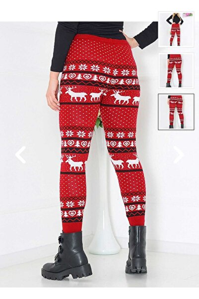 AŞMİ RED CHRISTMAS KNITTED LEGGINGS