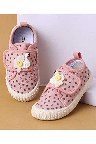 Cute Walk by Babyhug Velcro Closure Casual Shoes with Floral Print & Applique...