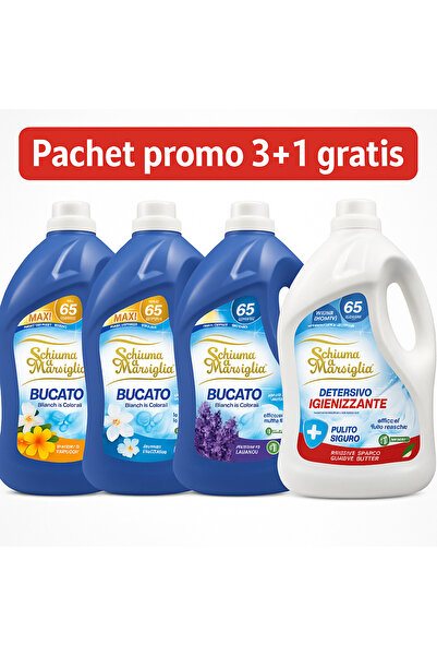 Schiuma di Marsiglia Promo Package 3+1 – Orange, Classic, Lavender, Sanitizer, 4x5L