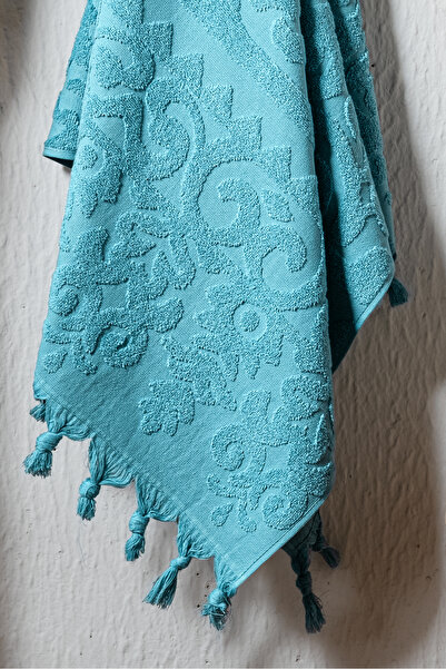 Bersay 4-Piece Turkish Bath Set 100% Cotton (2 Pieces 70X140 Size, 2 Pieces 50X90 Hand, Face, Hair Towels) with Tie, 1250Gr