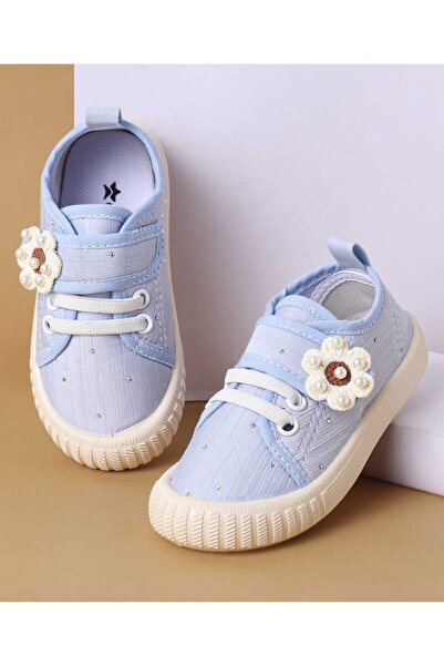 Cute Walk by Babyhug Velcro Closure Casual Shoes with Floral Applique - Light...