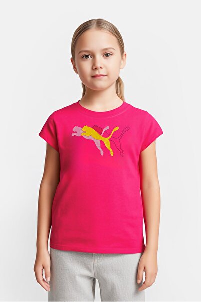 Puma Kids Girl Sportswear Fit Short Sleeve Training T-Shirt, Pink