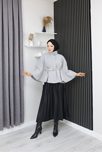 MİSS M.A.T FASHİON Premium Quality Leather Belt Imported Case Short Poncho