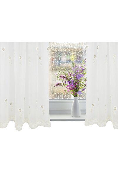 OEM Set of 2 curtains with pleats, 2x145x145 cm, sunflower, ivory