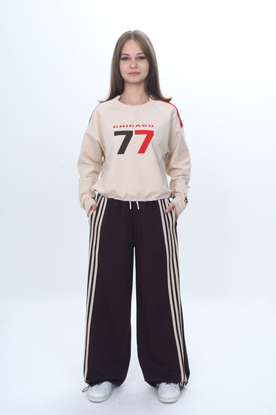 Asortix Girl's 100% Cotton Top & Bottom Tracksuit Set-Eşt-0035-372