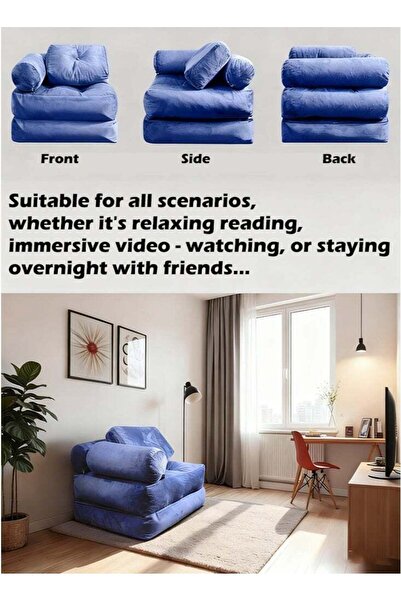 X SPRING Single-Size Folding Sofa Bed | Convertible Sleeper Chair with Pillow