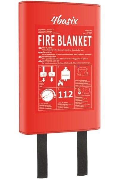 4basix بطانية حريق من الألياف الزجاجية 1.2 متر × 1.2 متر (عبوة من قطعة واحدة)