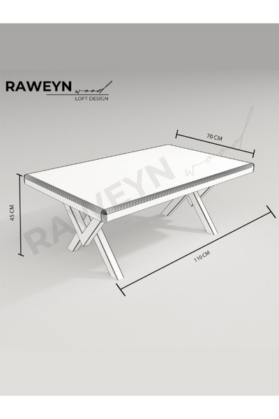 raweyn RUTA DOĞAL AHŞAP ORTA SEHPA 45x45
