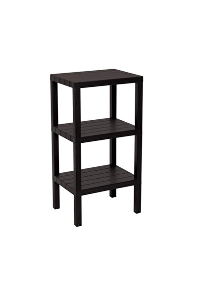 Go İthalat وحدة بلاستيكية سوداء بثلاثة أرفف 38×29×74 سم (5324)