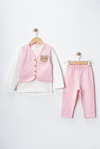 Çıtır Betüş Kids مجموعة ليتل بير للفتيات الصغيرات طقم فيست مكونة من 3 قطع