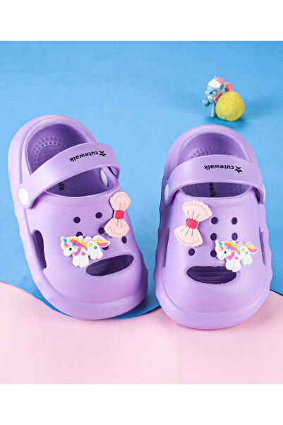 Cute Walk by Babyhug قباقيب بحزام خلفي وتطريز يونيكورن - أرجواني