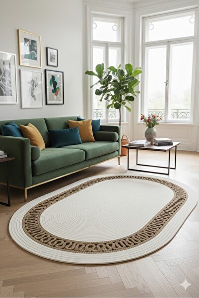 GNG Home Tekstil Jute Wicker Washable Living Room Kitchen Balcony and Garden Royal Series Jute Rug Jute Carpet