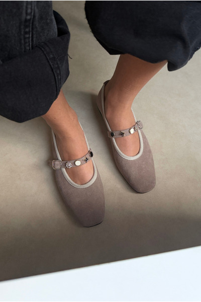 Mupa Shoes Women's Ballet Flats Mink Suede