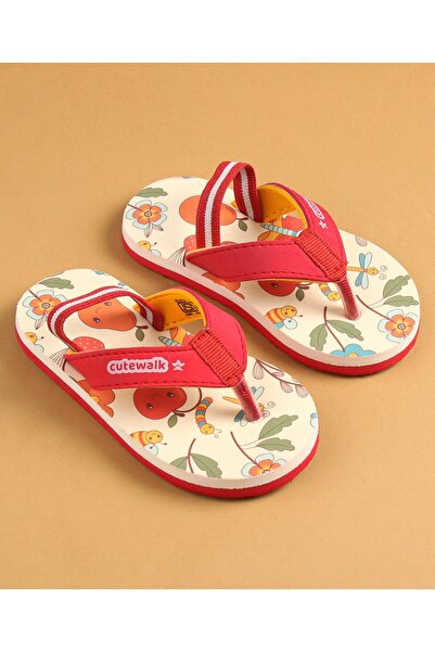 Cute Walk by Babyhug Flip Flops with Back Strap - Beige