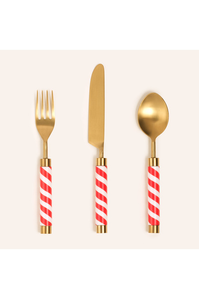 Zsa Zsa Zsu Rampur Çelik - Pirinç Çkb Seti 5x24 Cm Altın- Kırmızı