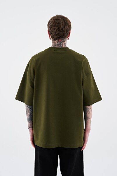 Machinist Men's Basic Cotton Oversized T-Shirt Khaki