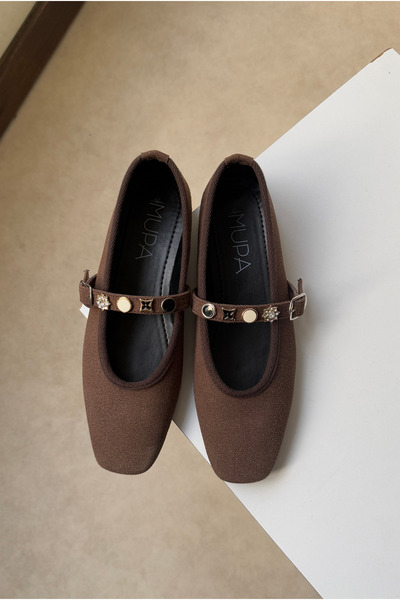 Mupa Shoes Women's Ballet Flats Aci Brown Suede