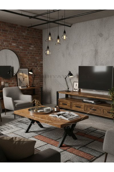 raweyn RUTA DOĞAL AHŞAP ORTA SEHPA 45x45