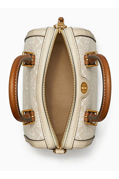 burch TORY T Monogram Mini Barrel Bag