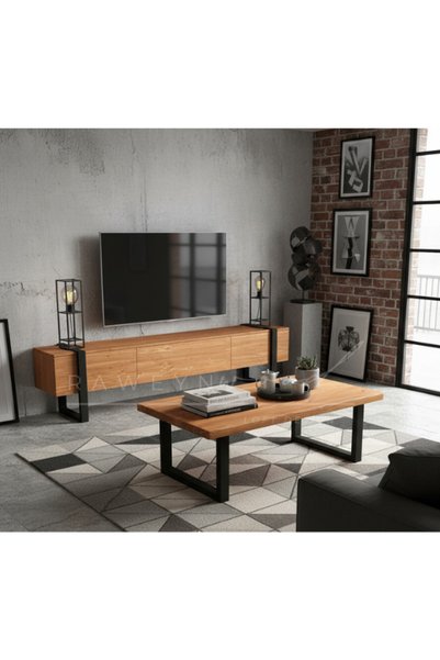 raweyn HOLZ DOĞAL AHŞAP ORTA SEHPA 60x60