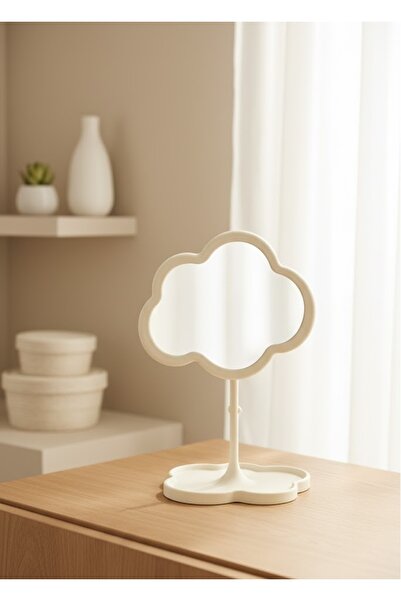 DİVAYS Estetik Bulut Şekilli Ayna | Masaüstü Dekoratif Makyaj Aynası
