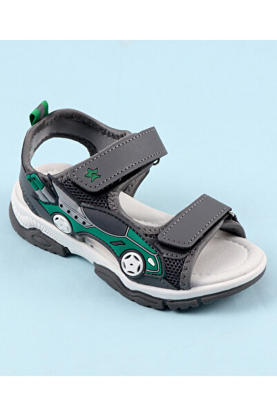 Cute Walk by Babyhug Sandals with Velcro Closure & 3D Applique - Grey