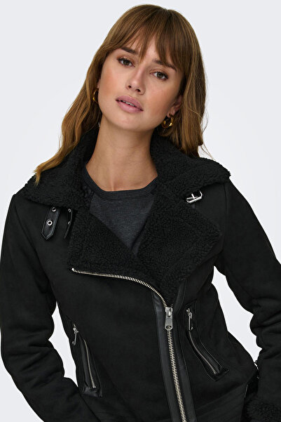 ONLY Onlnewdiana biker collar faux soft furry suede jacket jacket 15304775