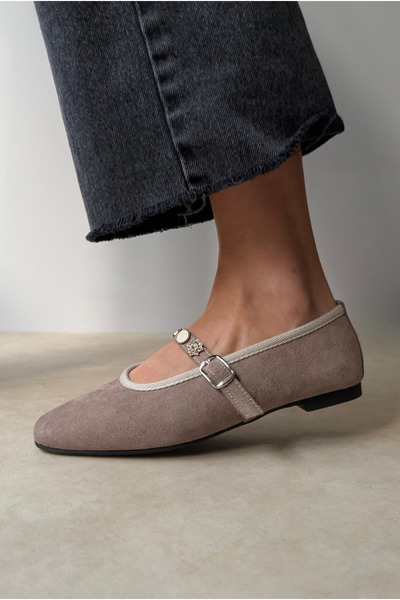 Mupa Shoes Women's Ballet Flats Mink Suede