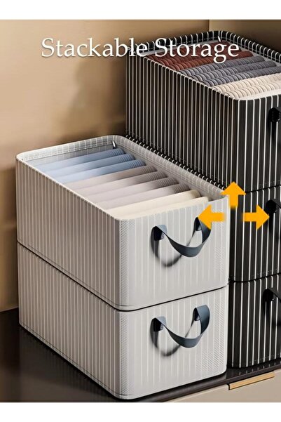 DOMEET 3PCS Wardrobe Clothes Organizer with Portable Handle Steel Frame Support Large Capacity Closet