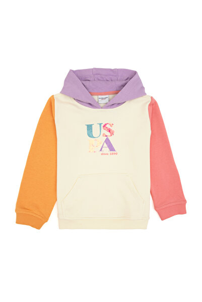 U.S. Polo Assn. Girl's Cream Sweatshirt 50314277-Vr256