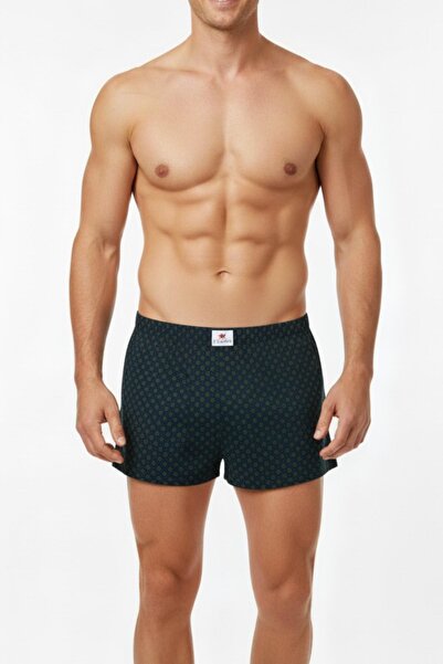 İki Yıldız Men's Combed Cotton Printed Patterned Boxer Bgl-St05010