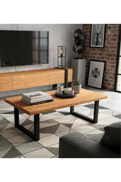 raweyn HOLZ DOĞAL AHŞAP ORTA SEHPA 60x60