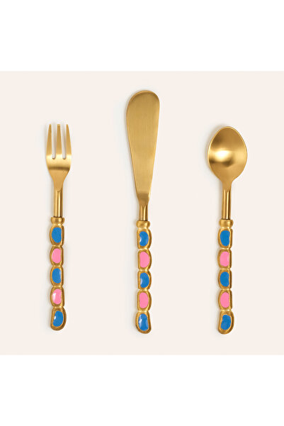 Zsa Zsa Zsu Rampur Çelik - Pirinç Çkb Seti 2x17x1 Cm Pembe - Mavi