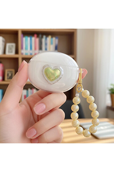 CaseOnn حافظة هواوي فري بادز 5i بتصميم قلب لامع باللون الأصفر