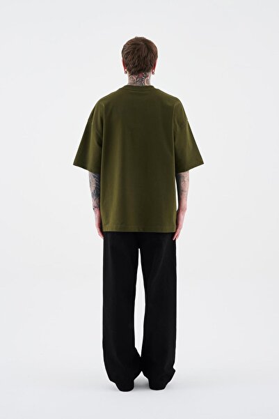 Machinist Men's Basic Cotton Oversized T-Shirt Khaki