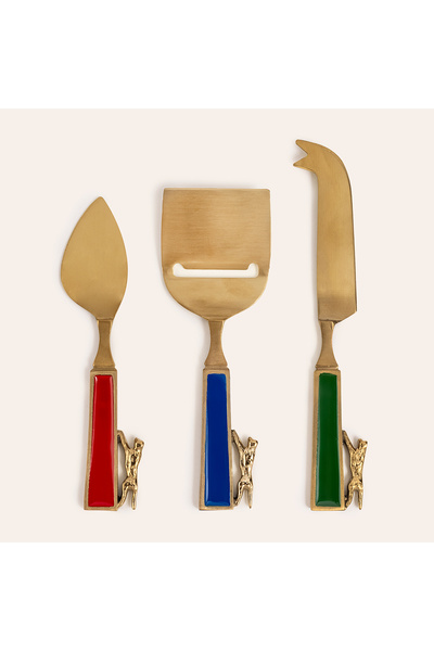 Zsa Zsa Zsu Rampur Çelik - Pirinç Servis Seti 6x17x1 Cm Altın - Renkli