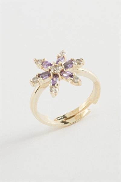 mymodahome MTXDPN لوتس زيركون (151212) خاتم مرصع بالأحجار الكريمة - أصفر