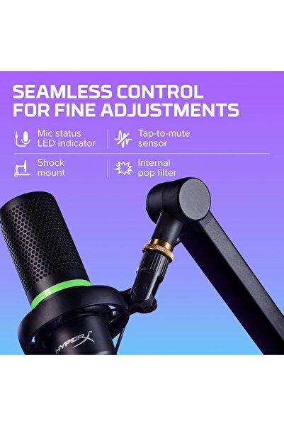 HyperX DuoCast - USB Gaming Microphone (Black) - RGB Lighting