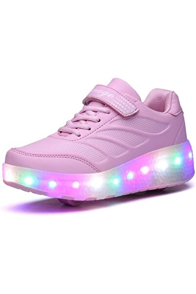 Generic Roller Skates Light Up Double Roller Shoes for Kids - Boys Girls Outdoor Luminous Footwear