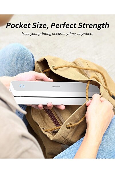 iDPRT Portable Thermal Printer MT610 Pro, 300 DPI Bluetooth Inkless, White