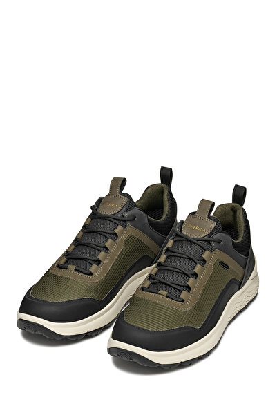 Geox Men's Khaki U Spherica 4X4 B Abx a - Text+ Lace-Up Thick Sole Fabric Sneaker U56Fda0119Jc3009