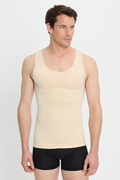 Tudors Men's super Slim Fit extra slim fit elastic skin color tank top corset