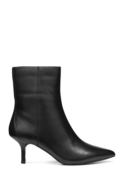 Geox Women's Black D Kleopy B - Nappa Sheep Lea Zippered Thin Heeled Leather Boots D56Ybb000Tuc9999