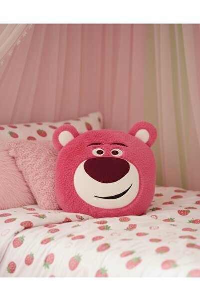 Giftify-Tr Peluş Yastık - Pembe Ayıcık Karakterli Yumuşak Dekoratif Yastık