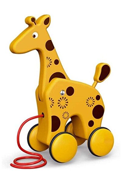 Beauenty لعبة سحب على شكل زرافة خشبية للأطفال