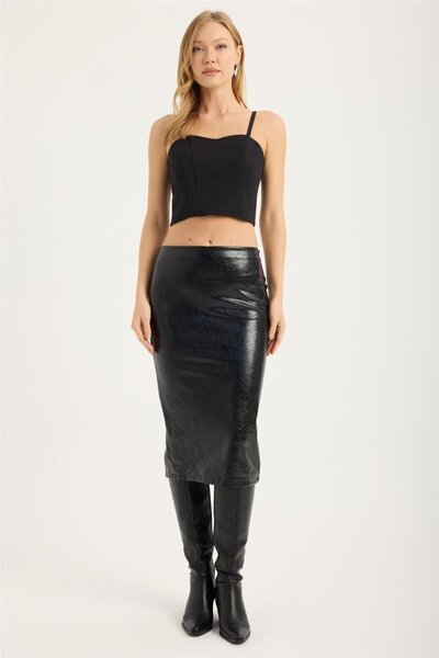 HomeStore Fusta din piele cu aspect crăpat