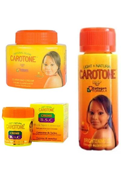 Carotone مجموعة تفتيح من 3 قطع: كريم 135 مل، زيت تفتيح 65 مل، كريم للبقع الدا...