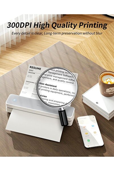 iDPRT Portable Thermal Printer MT610 Pro, 300 DPI Bluetooth Inkless, White